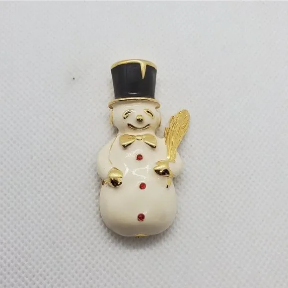 Vintage Snowman Brooch  - Picture 4 of 4